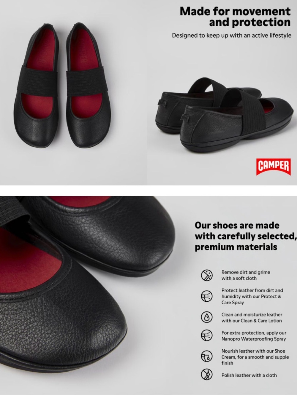 Camper Right Nina Black Leather Maryjane new in box sz 40 8.5 9 - Picture 4 of 9
